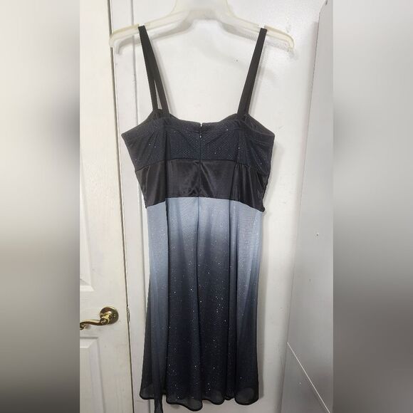 R&M RICHARDS Black & Silver Ombre Glitter Cocktail Party Dress Women’s Size 16W - Picture 2 of 4